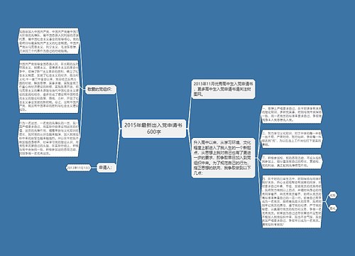 2015年最新出入党申请书 600字