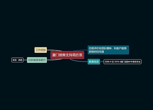 厦门销售支持简历表