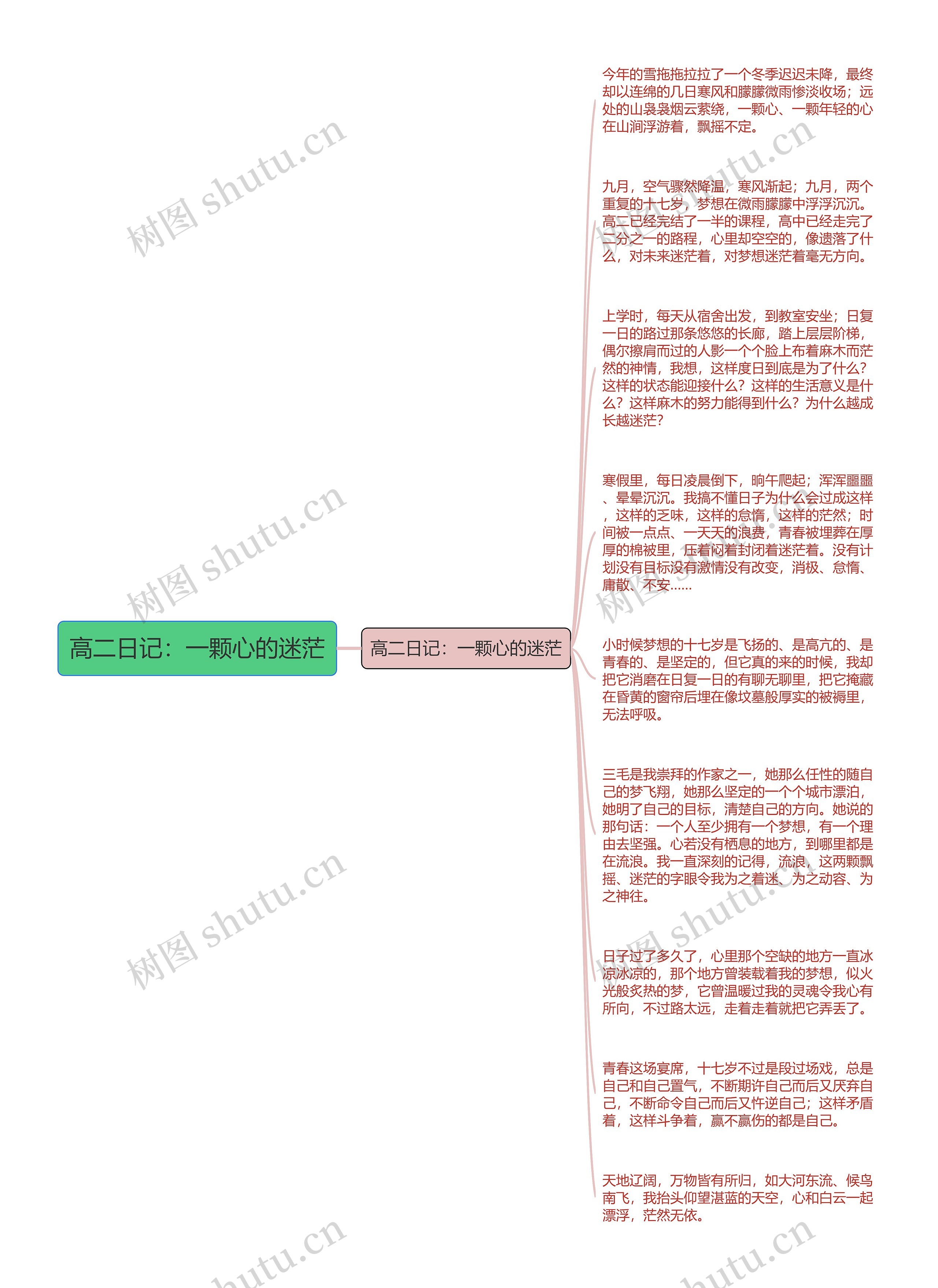 高二日记：一颗心的迷茫思维导图