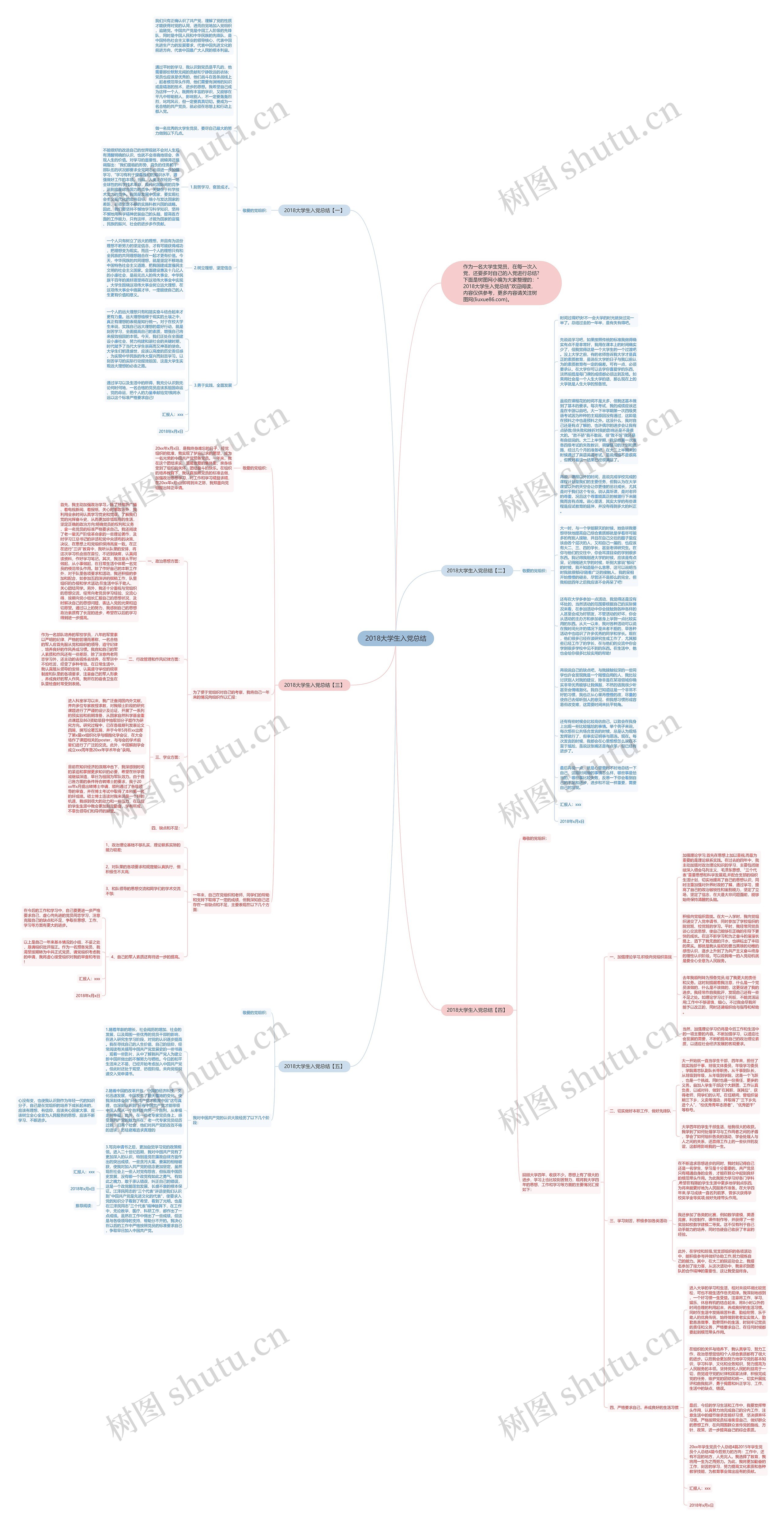 2018大学生入党总结思维导图