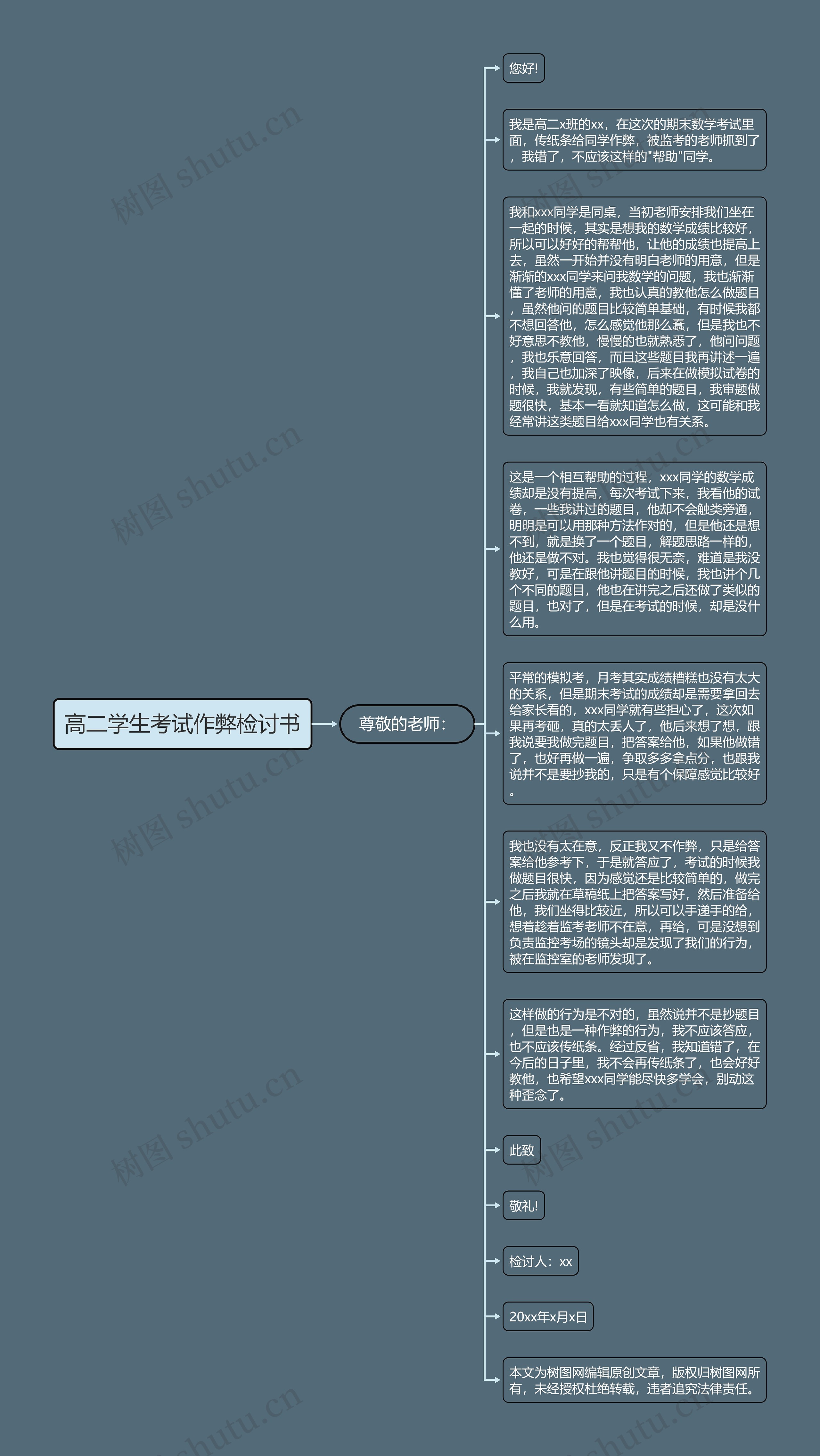 高二学生考试作弊检讨书