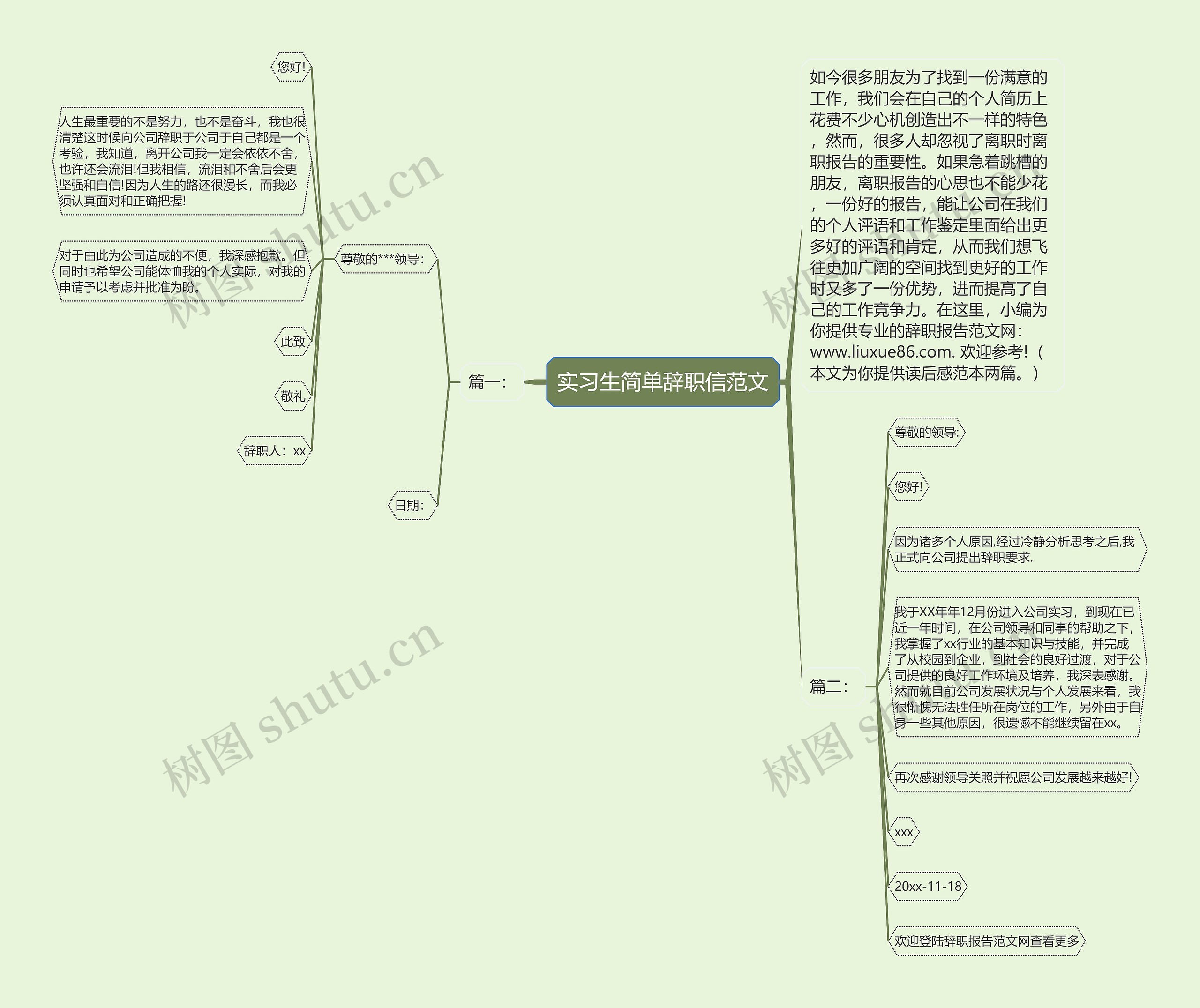 实习生简单辞职信范文