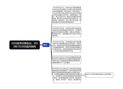 2020高考时事政治：2020年7月28日国内新闻