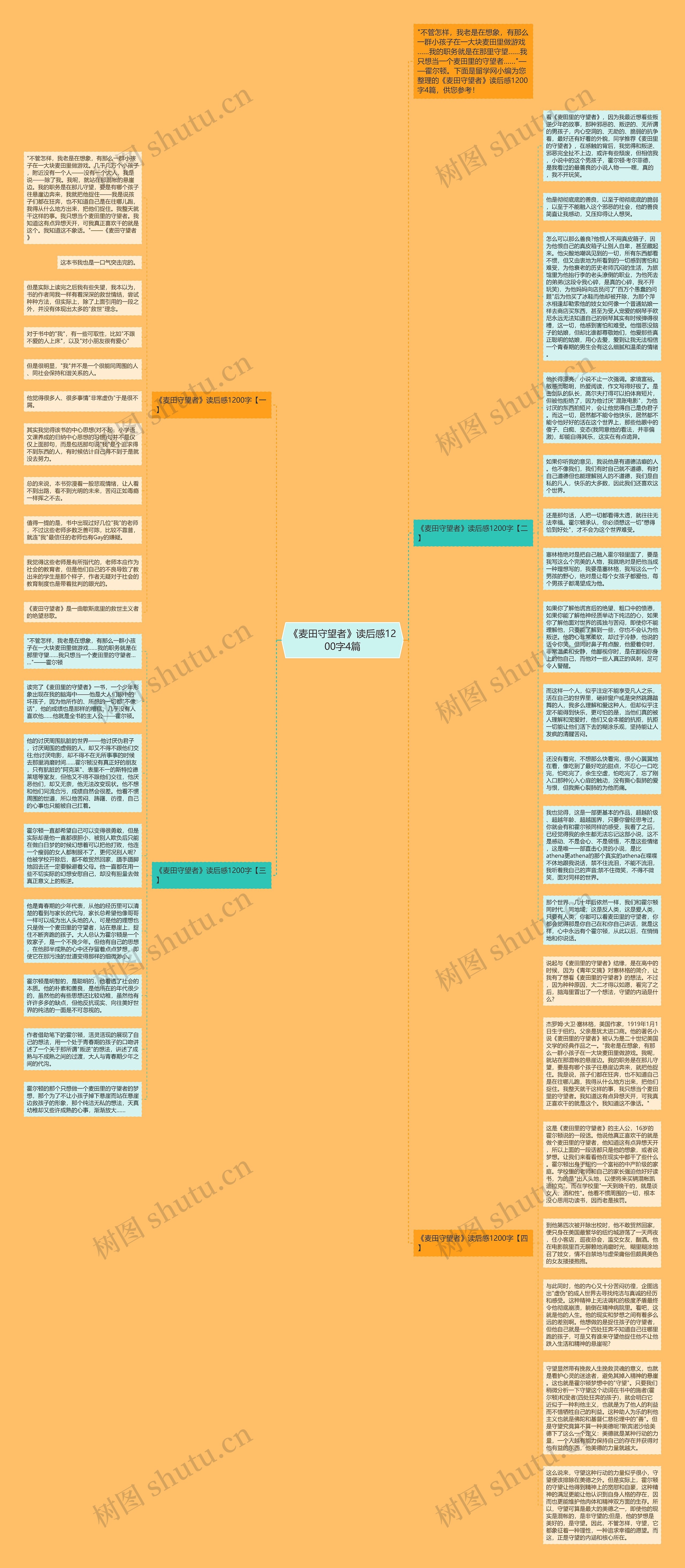 《麦田守望者》读后感1200字4篇思维导图