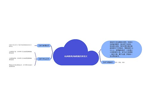 杭州教师/助教简历表范文