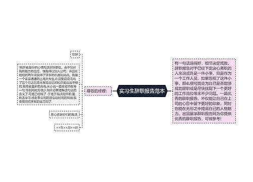 实习生辞职报告范本