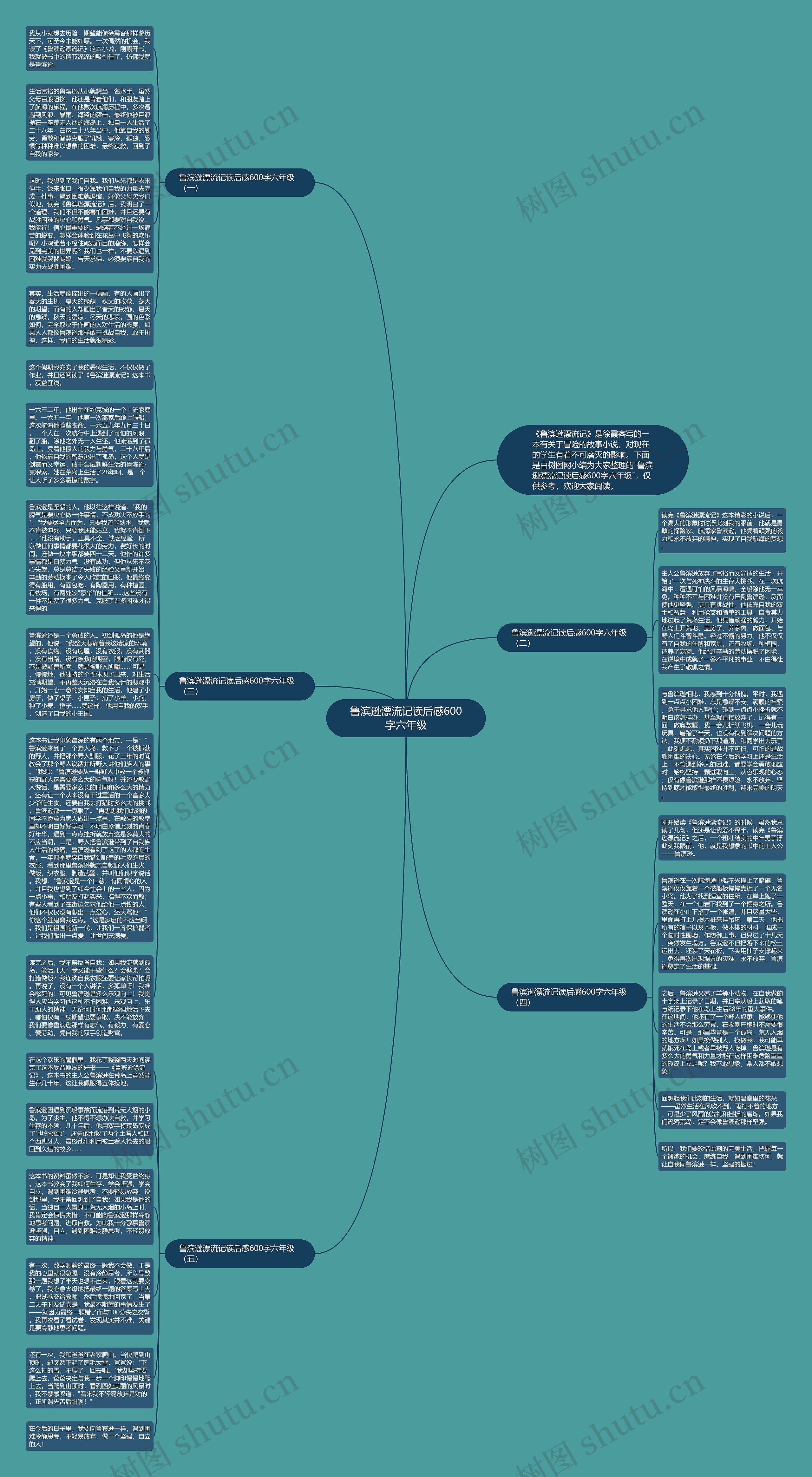 鲁滨逊漂流记读后感600字六年级思维导图
