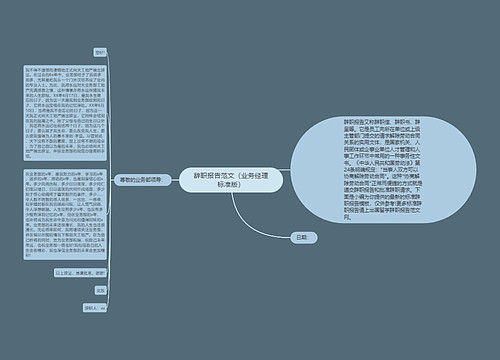 辞职报告范文（业务经理标准版）