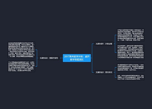 2017高考数学冲刺：避开数学答题误区