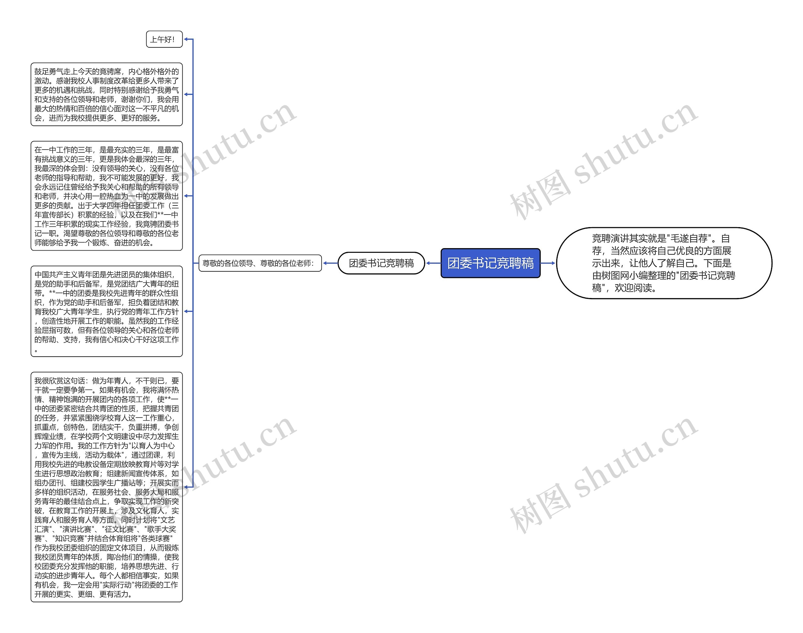 团委书记竞聘稿思维导图