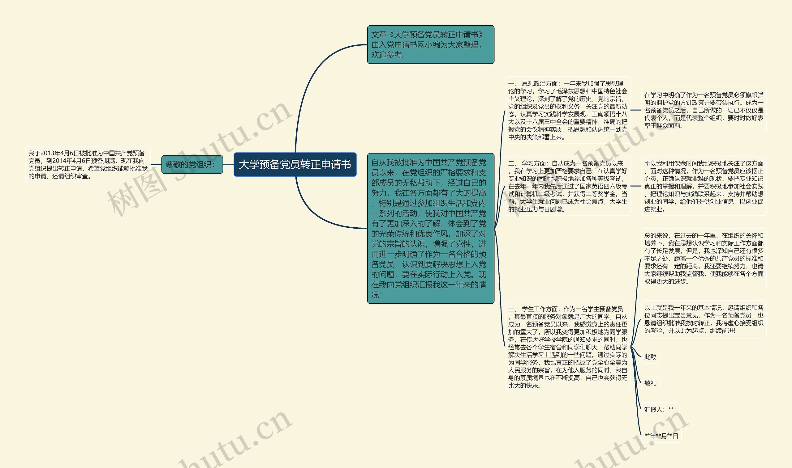 大学预备党员转正申请书