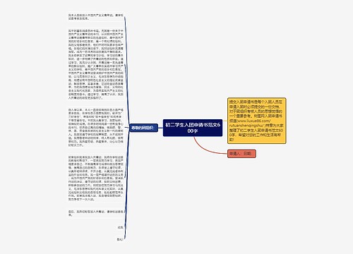 初二学生入团申请书范文600字