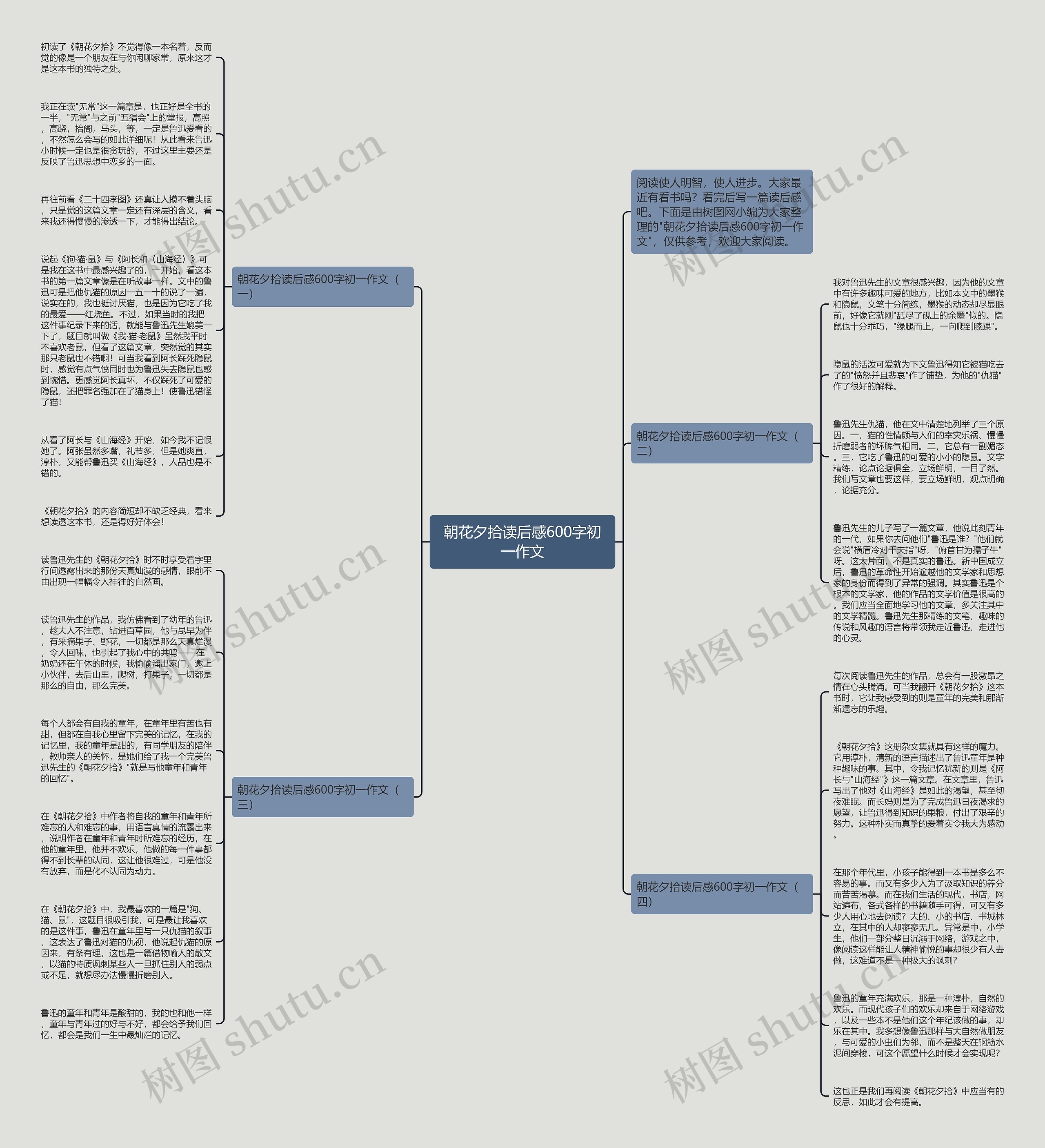 朝花夕拾读后感600字初一作文思维导图