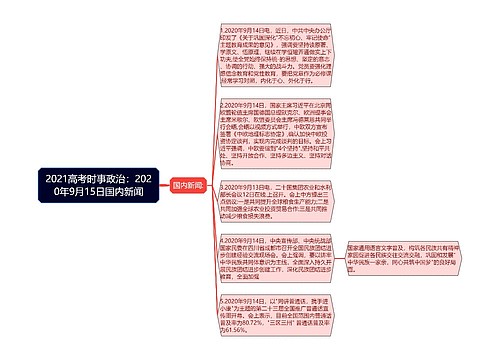 2021高考时事政治：2020年9月15日国内新闻