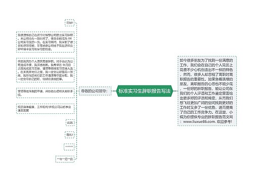 标准实习生辞职报告写法