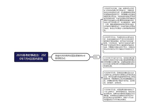 2020高考时事政治：2020年7月4日国内新闻