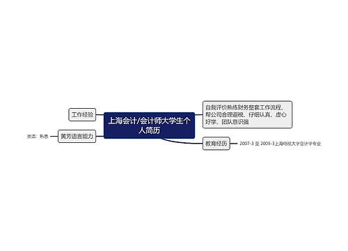 上海会计/会计师大学生个人简历