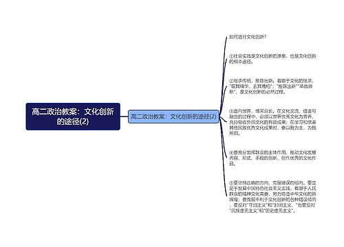 高二政治教案：文化创新的途径(2)