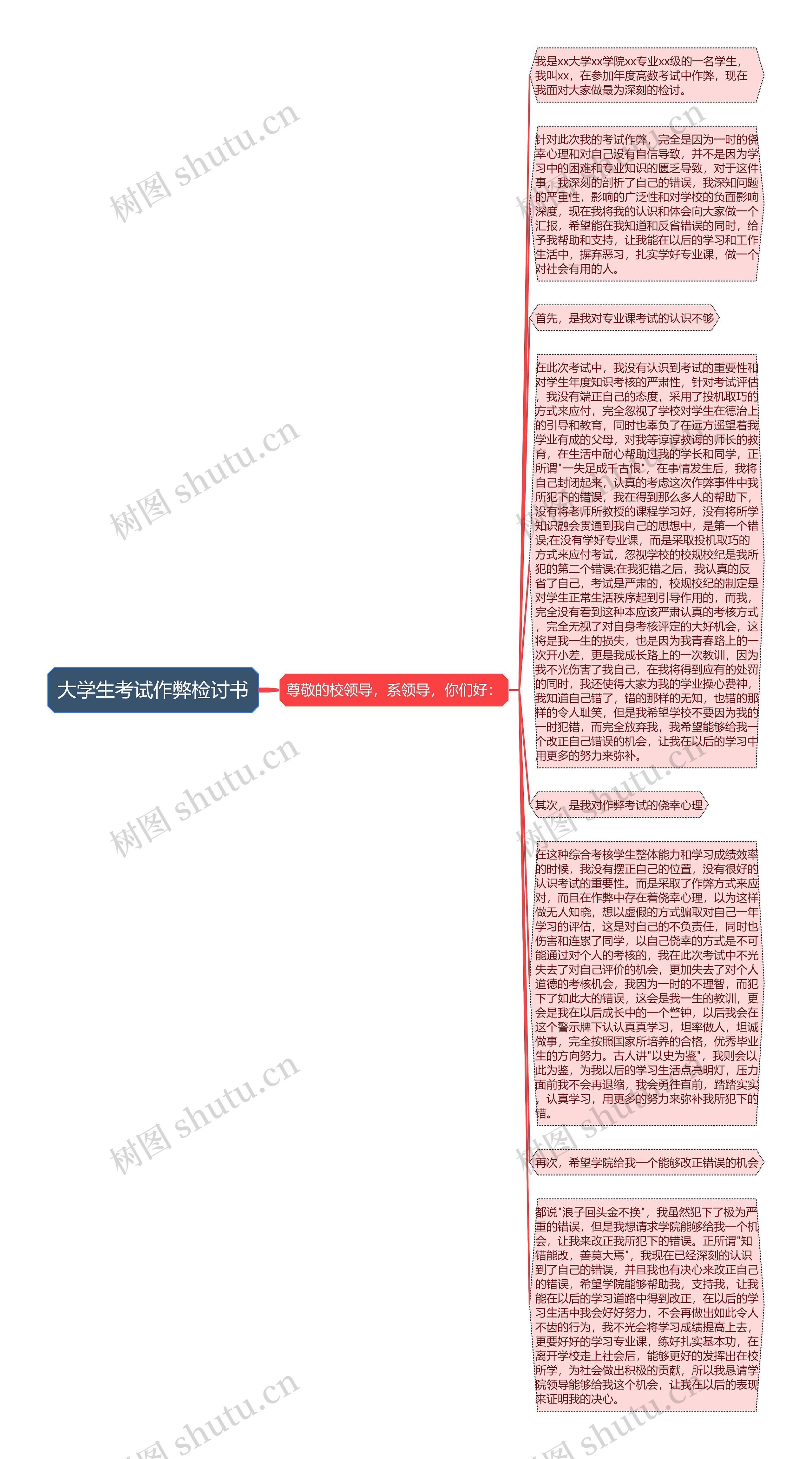 大学生考试作弊检讨书