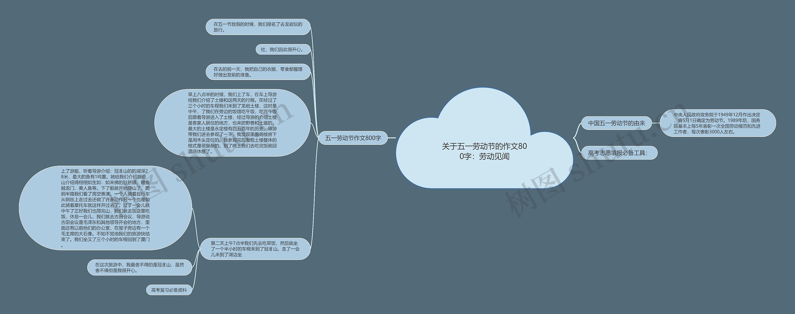 关于五一劳动节的作文800字：劳动见闻思维导图