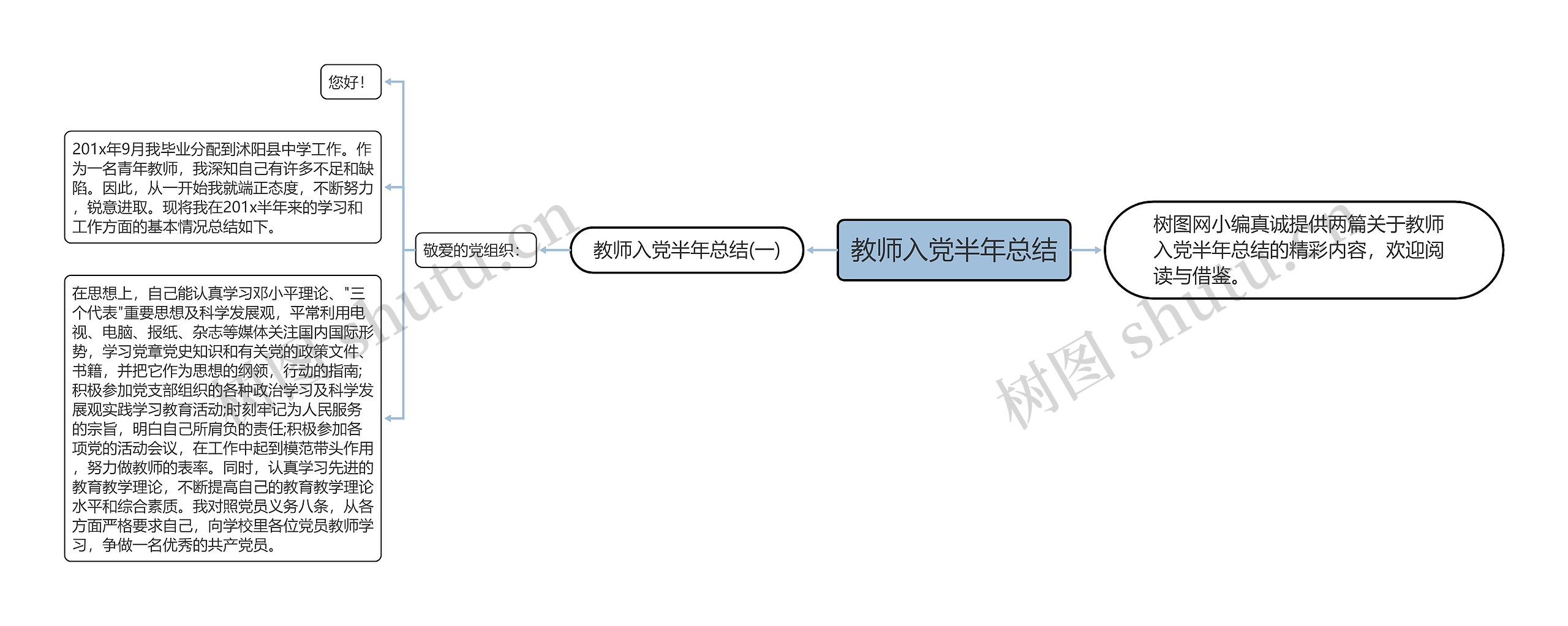 教师入党半年总结思维导图