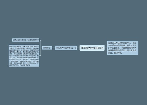 师范类大学生求职信