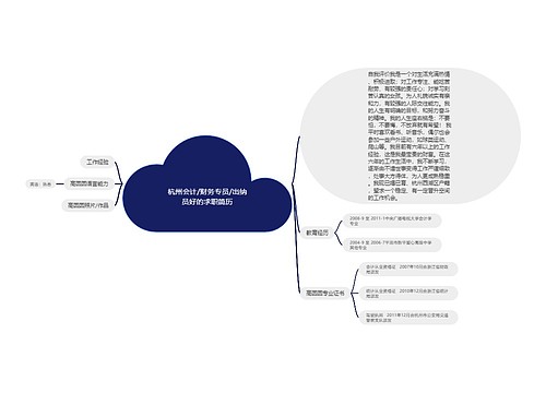 杭州会计/财务专员/出纳员好的求职简历