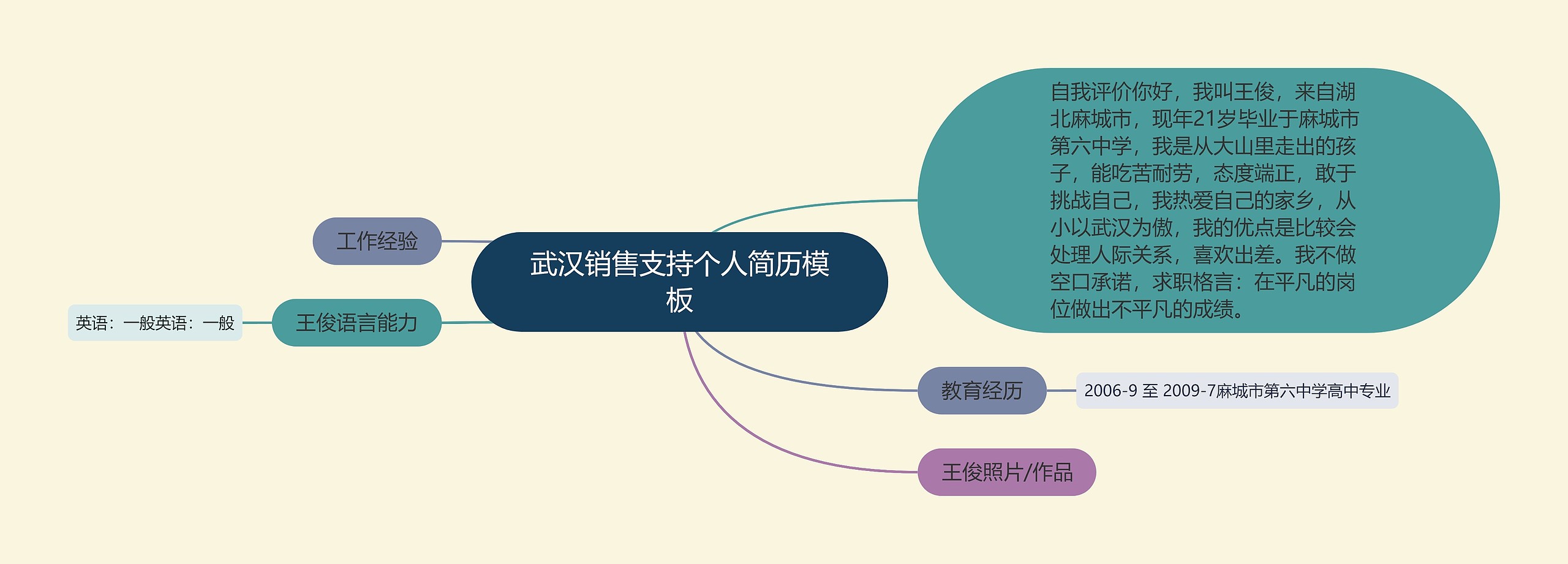 武汉销售支持个人简历模板