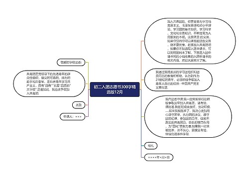 初二入团志愿书300字精选版12月