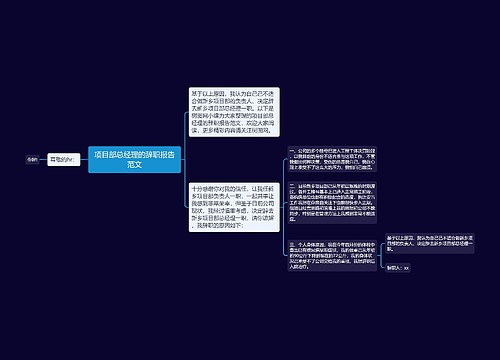 项目部总经理的辞职报告范文