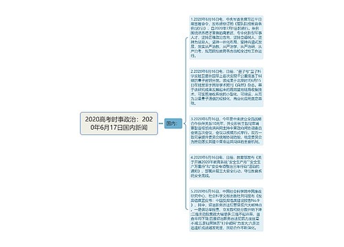 2020高考时事政治：2020年6月17日国内新闻