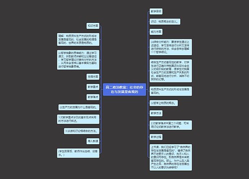 高二政治教案：社会的存在与发展是客观的