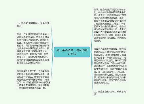 高二英语备考：语法的复习方法