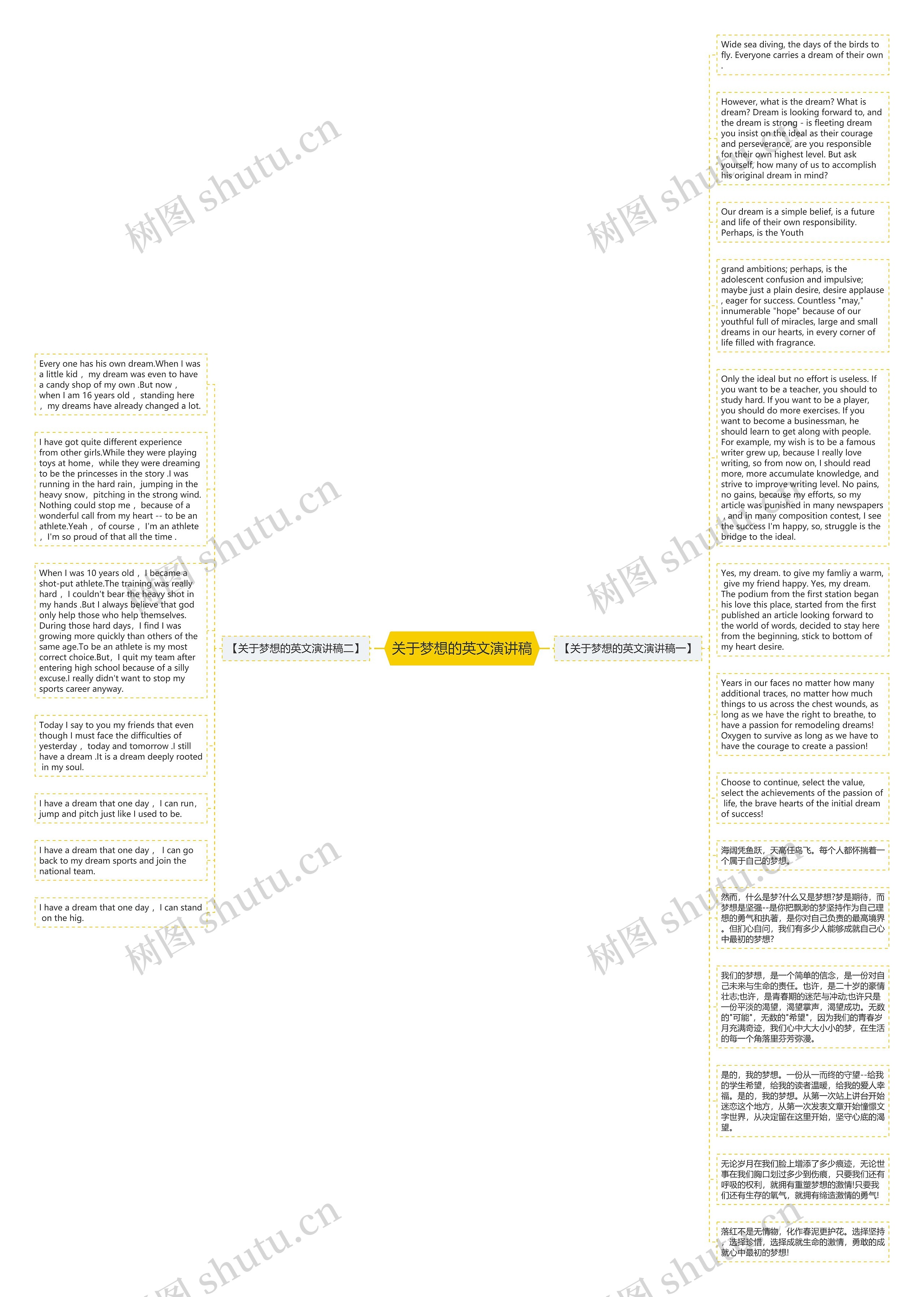 关于梦想的英文演讲稿思维导图