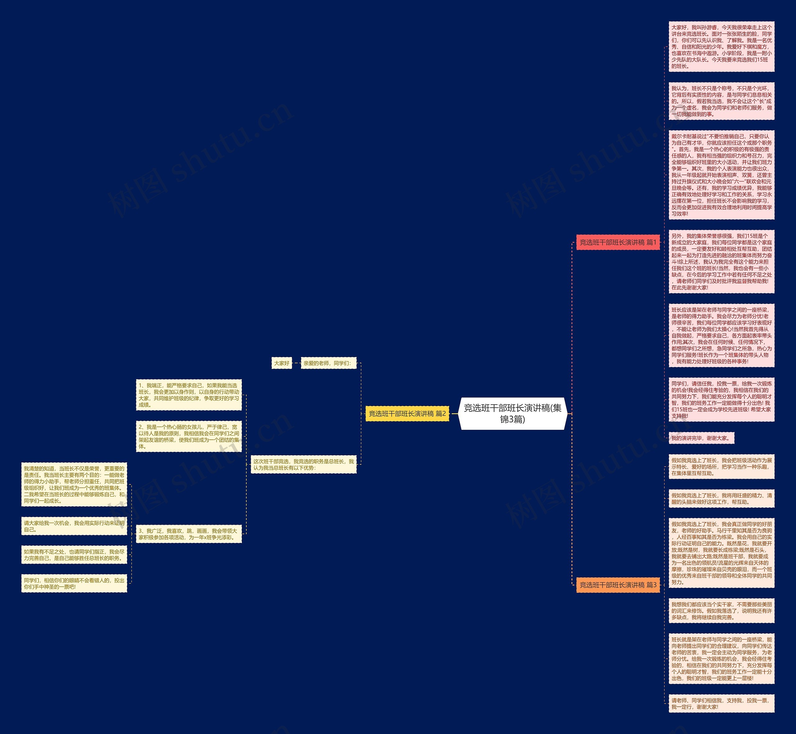 竞选班干部班长演讲稿(集锦3篇)思维导图
