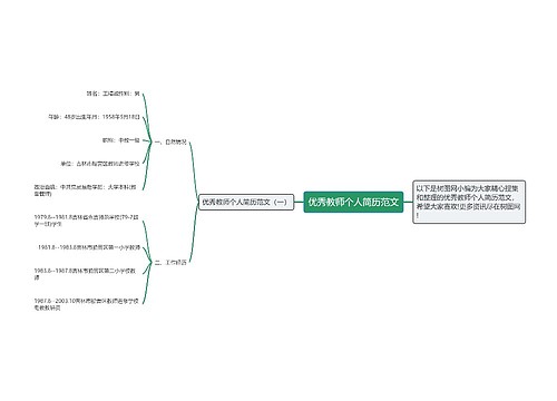 优秀教师个人简历范文