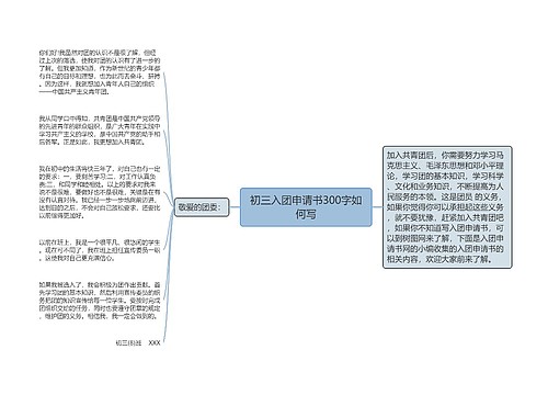 初三入团申请书300字如何写