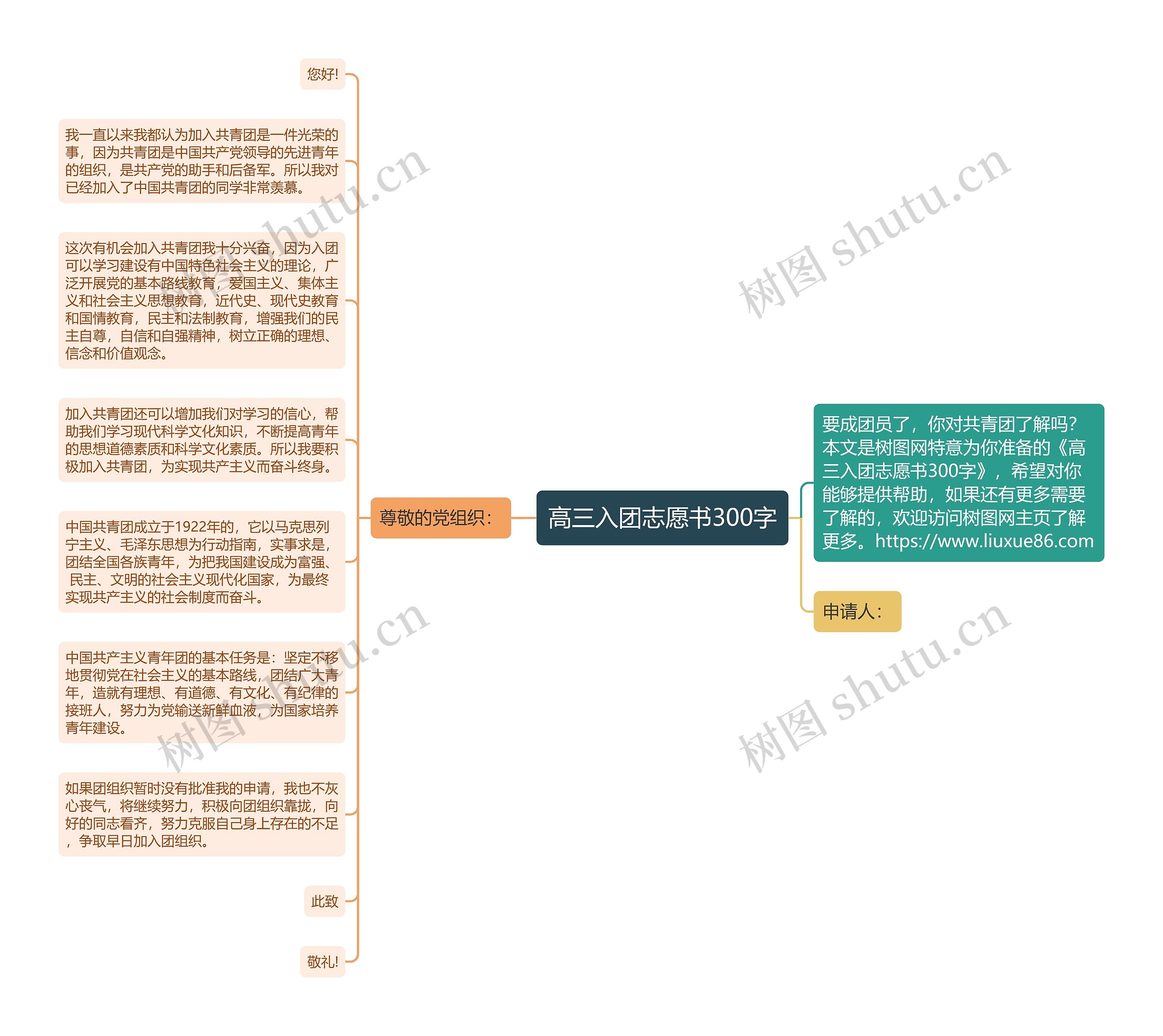 高三入团志愿书300字思维导图