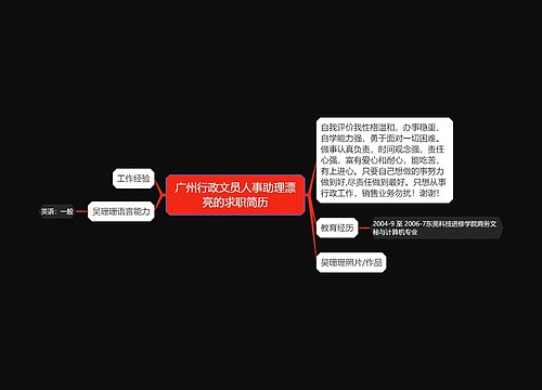 广州行政文员人事助理漂亮的求职简历