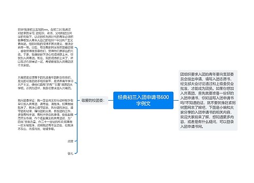 经典初三入团申请书600字例文