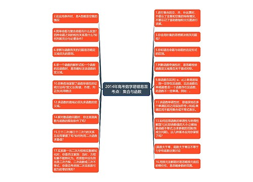 2014年高考数学易错易混考点：集合与函数