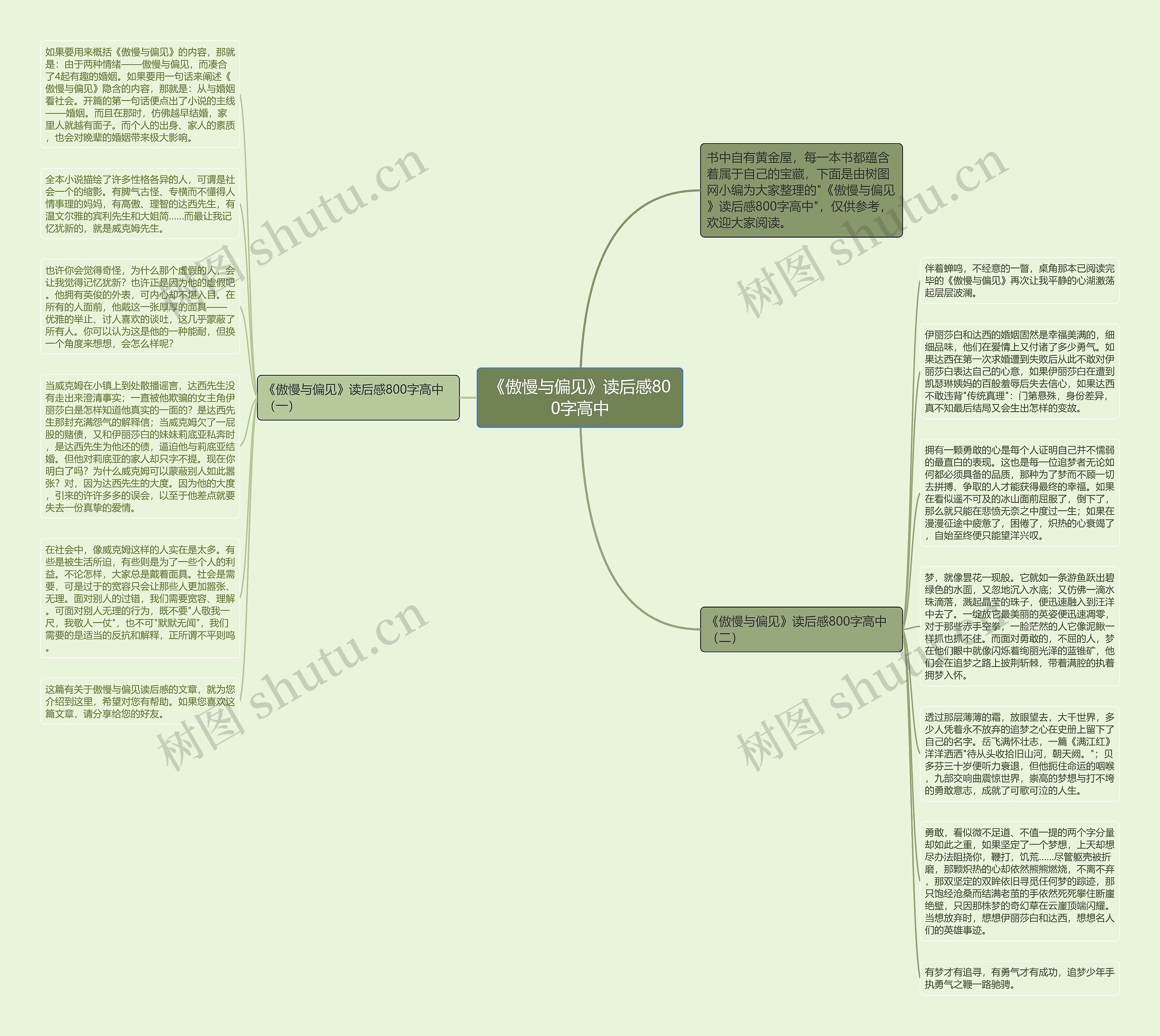 《傲慢与偏见》读后感800字高中思维导图