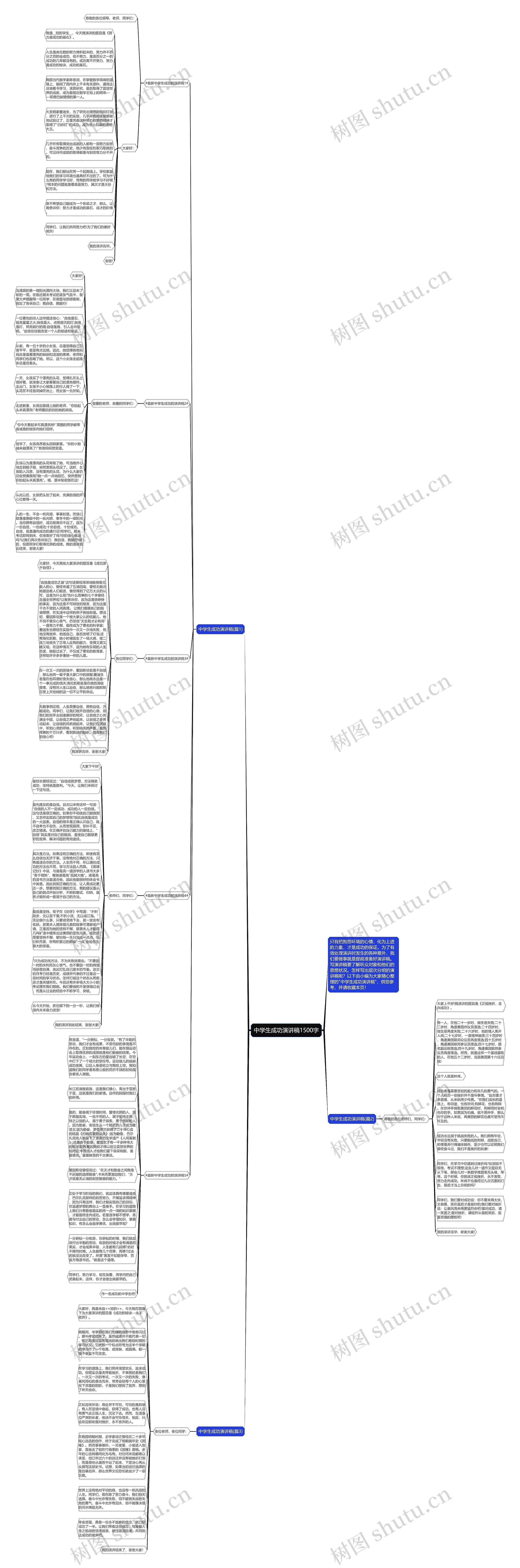 中学生成功演讲稿1500字思维导图