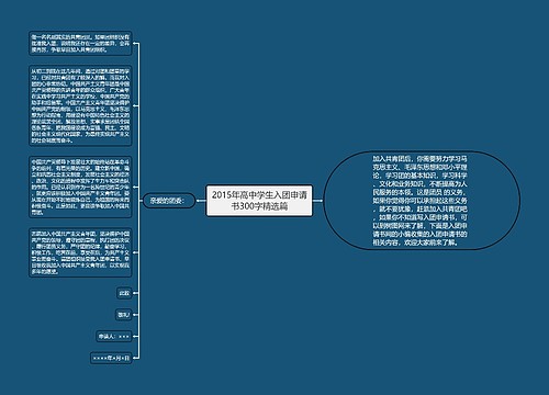 2015年高中学生入团申请书300字精选篇