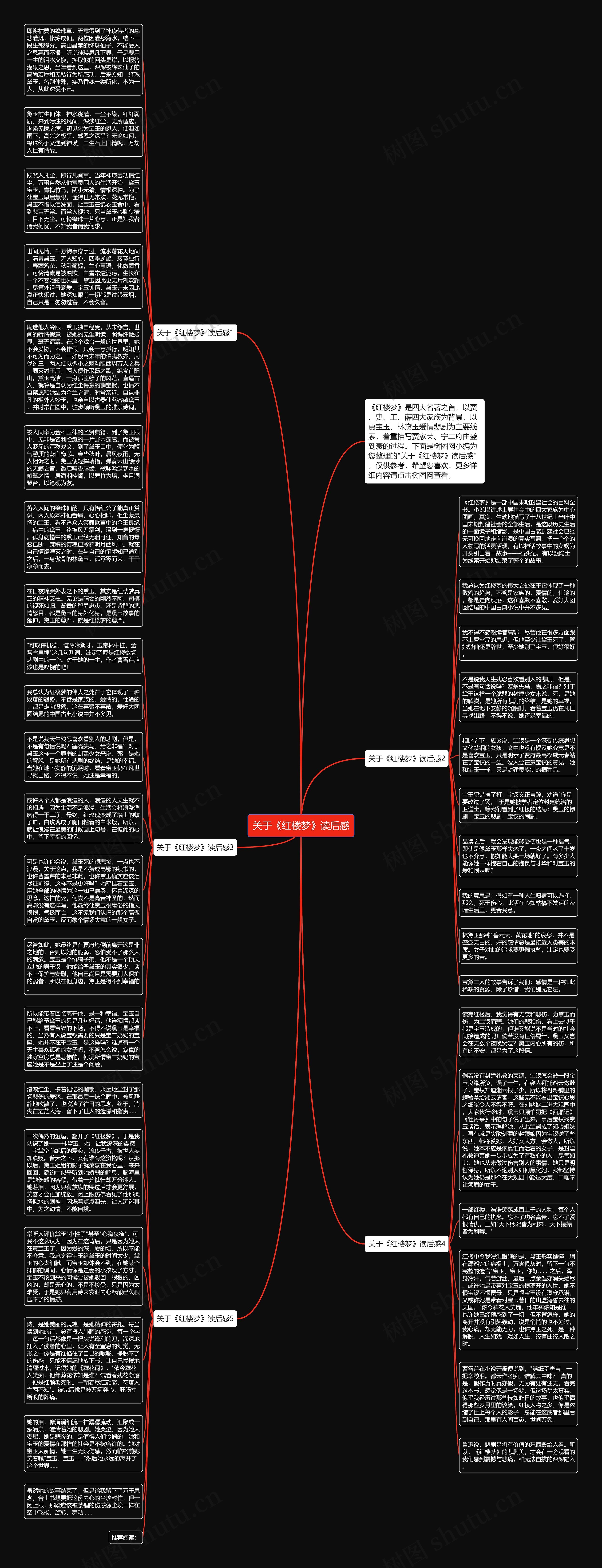 关于《红楼梦》读后感思维导图高清图 关于《红楼梦》读后感思维导图