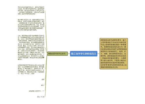 勤工俭学学生辞职信范文