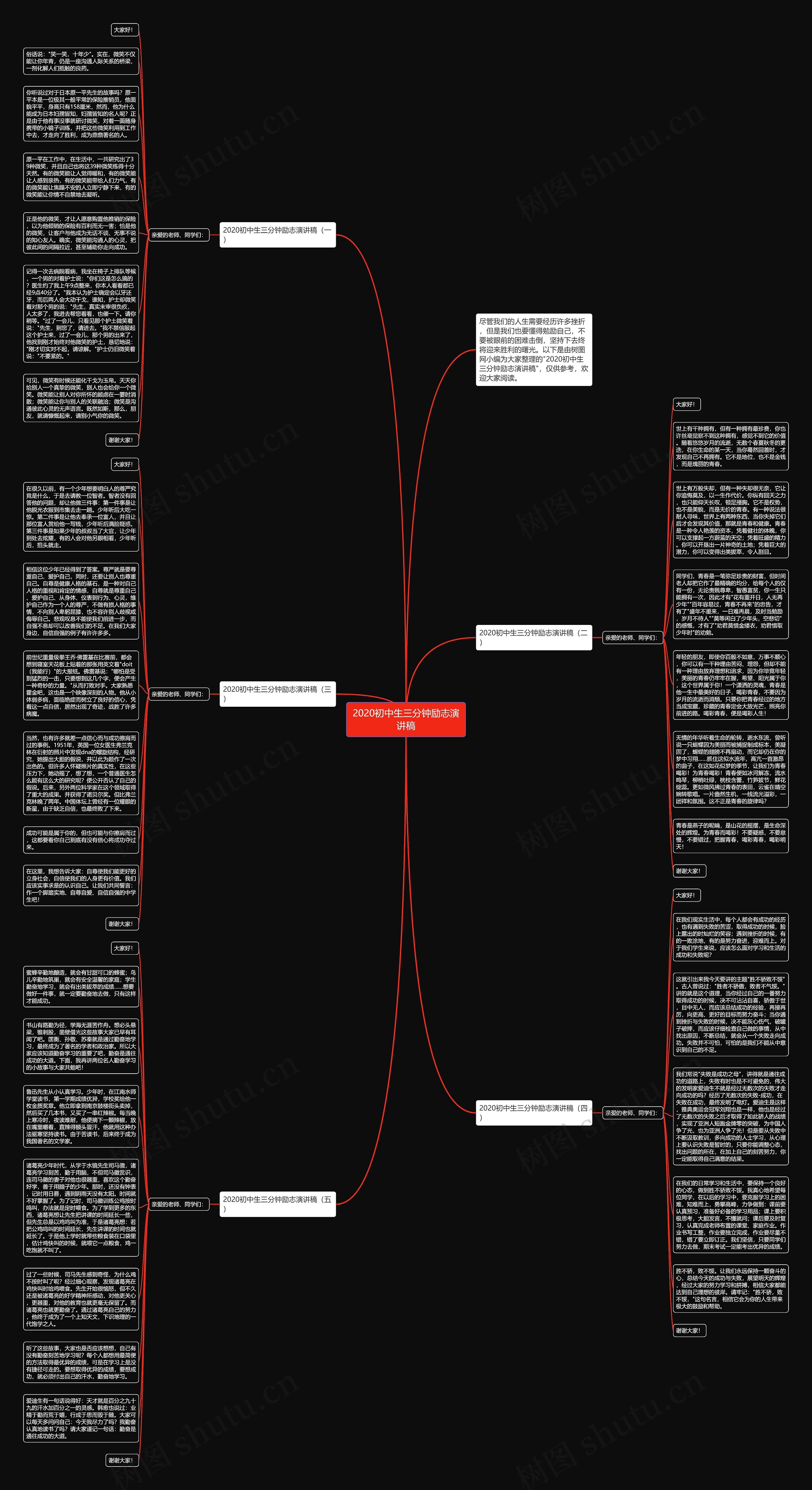 2020初中生三分钟励志演讲稿思维导图