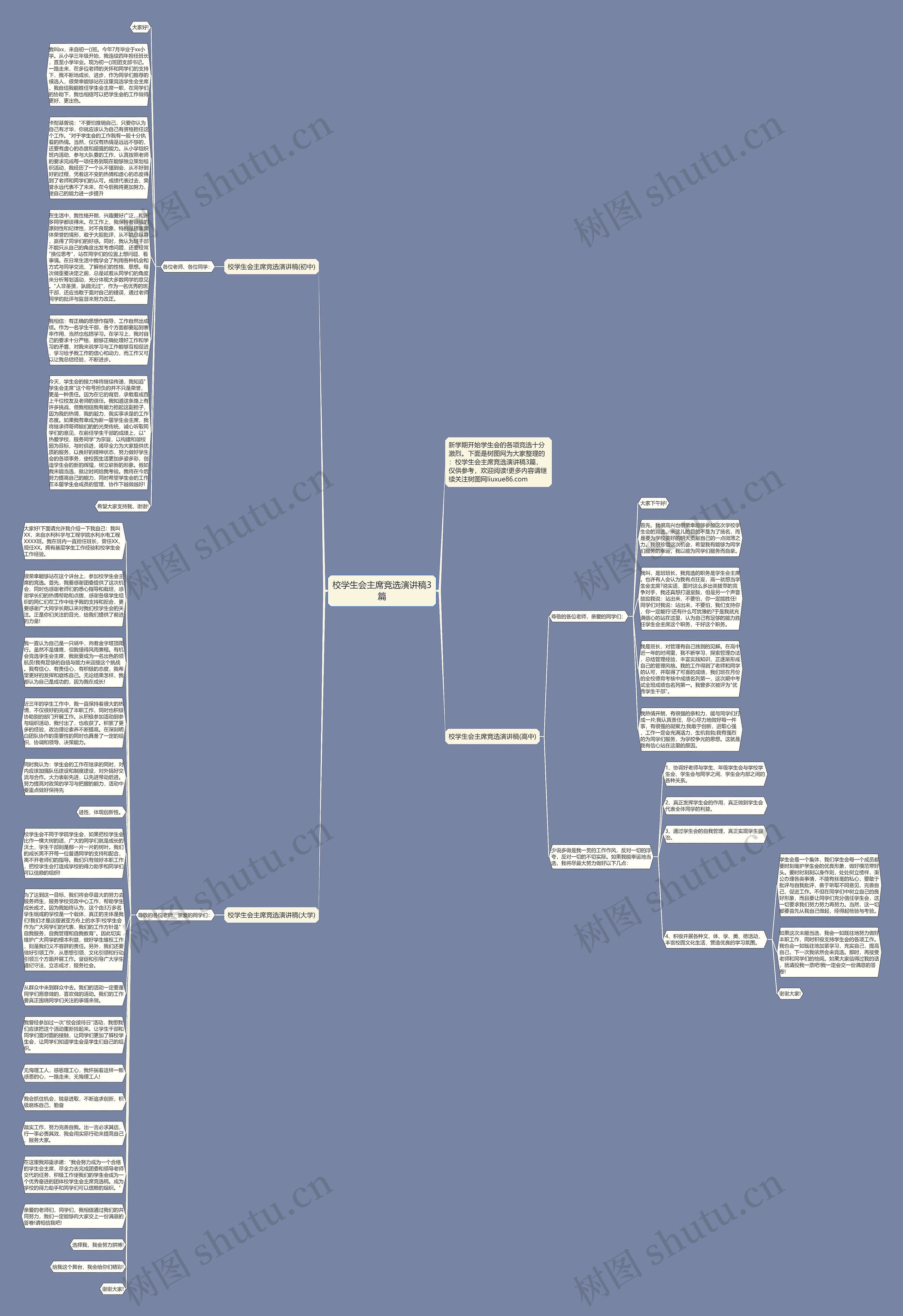 校学生会主席竞选演讲稿3篇思维导图