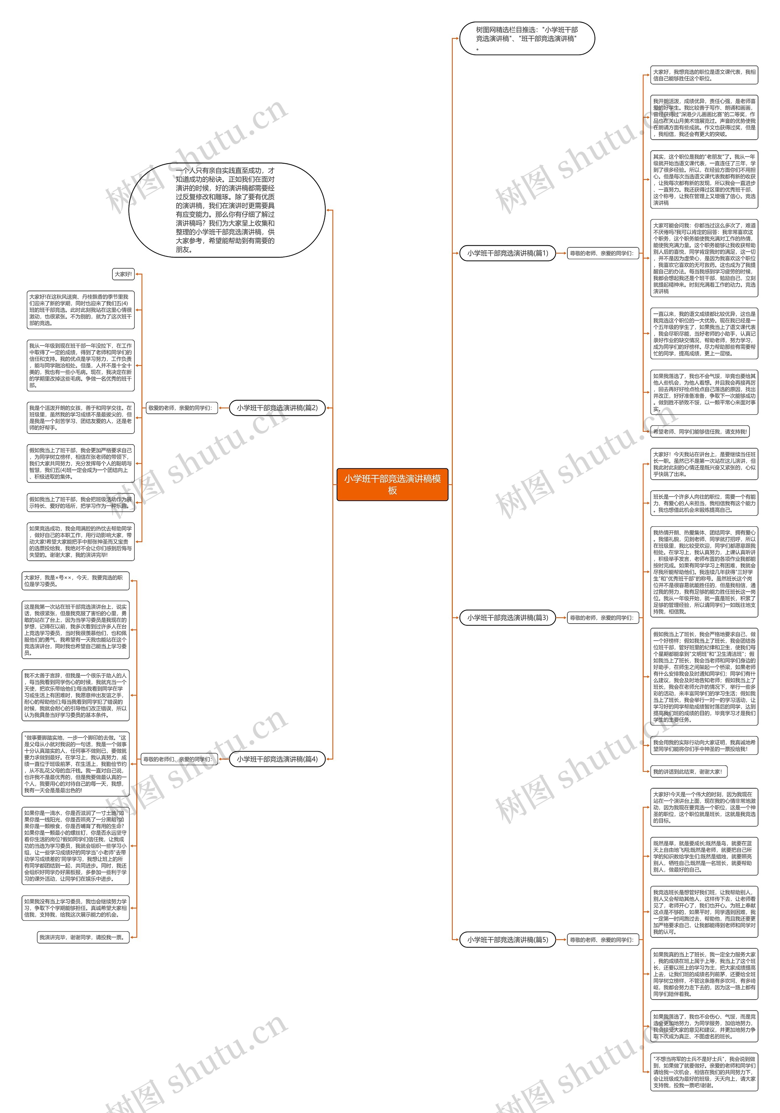 小学班干部竞选演讲稿思维导图