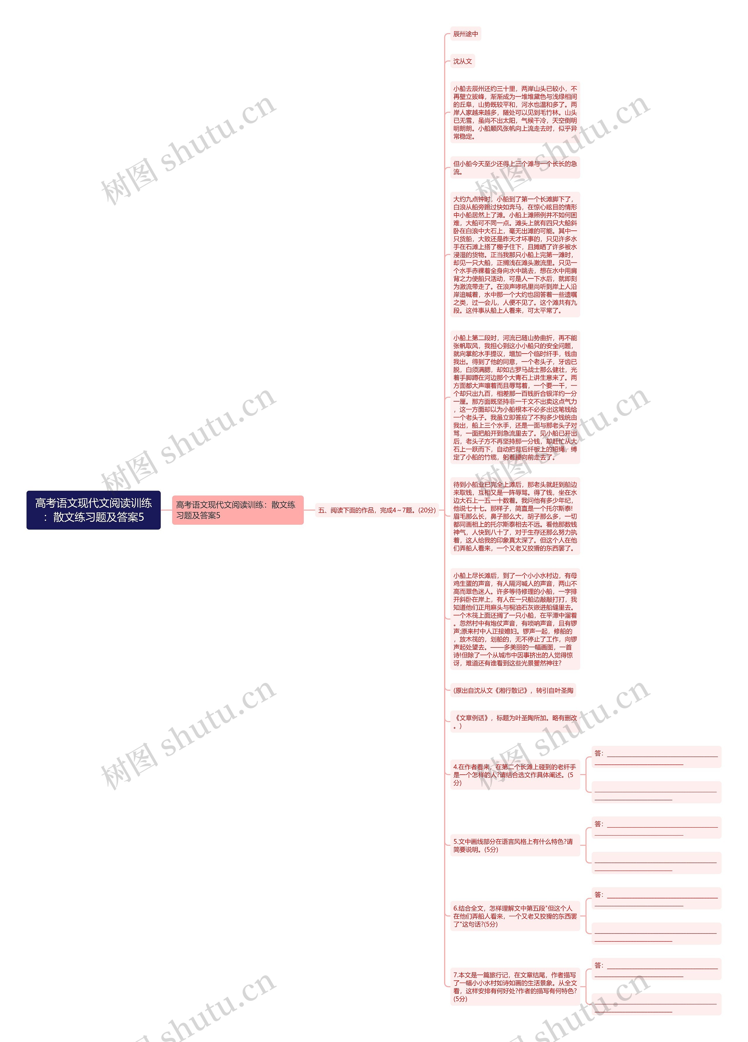 高考语文现代文阅读训练：散文练习题及答案5